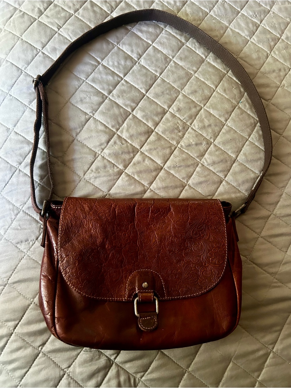 Brown Leather Crossbody Purse Shoulder Bag